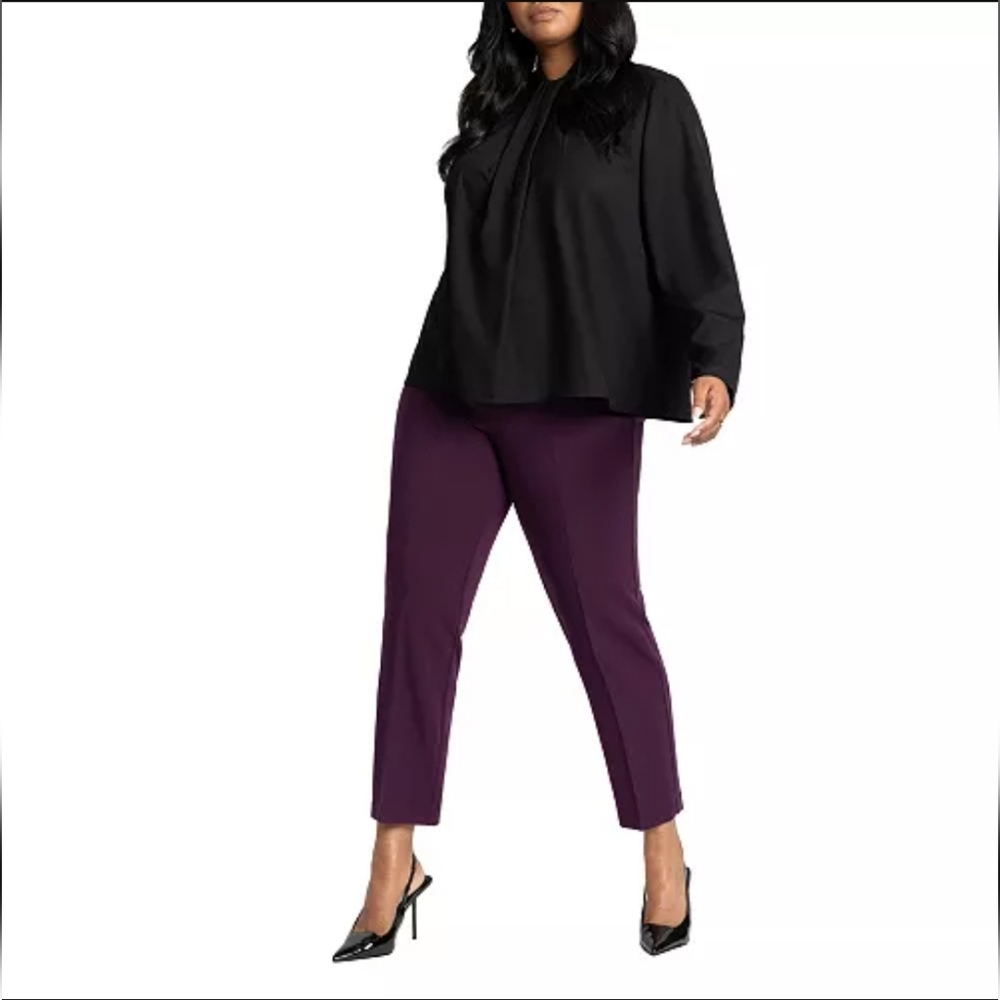 Eloquii 365 Semi Stretch Slim Leg Pant Size 24 Long Potent Purple